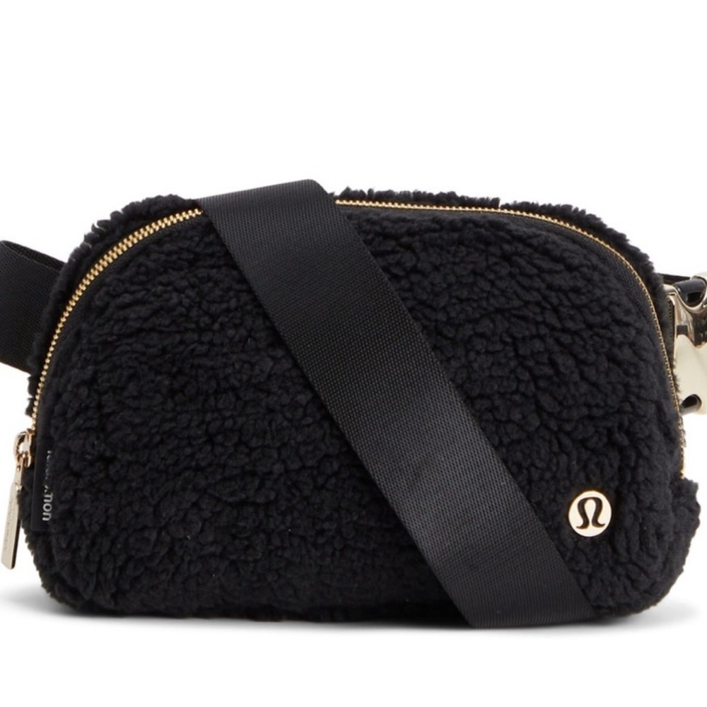 Lululemon Athletica Black Crossbody Bag with Plush Texture